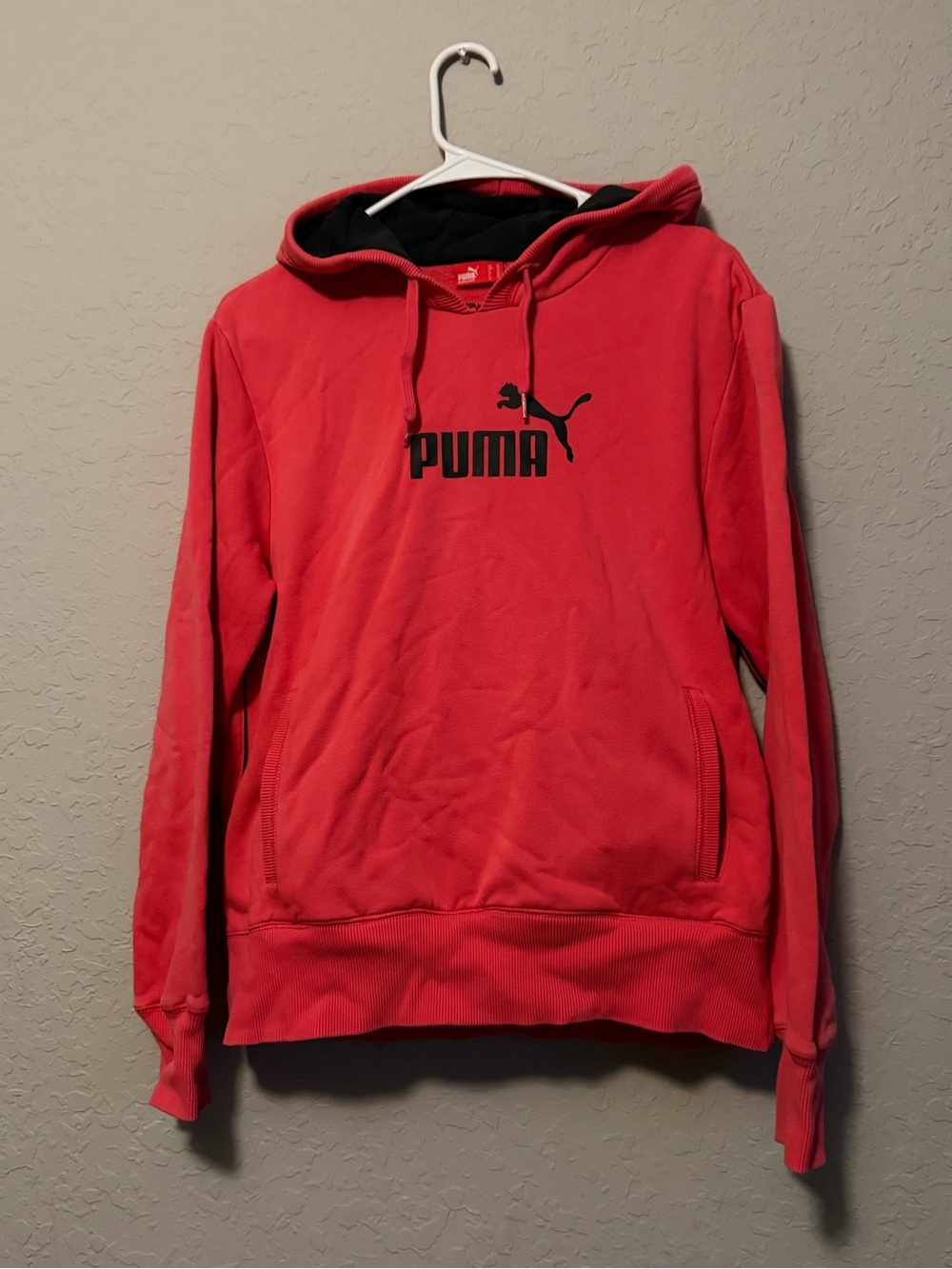 Puma Red Pullover Hoodie with Black Logo